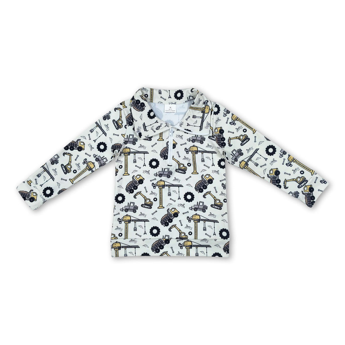 Long sleeves constructions kids boys zipper pullover