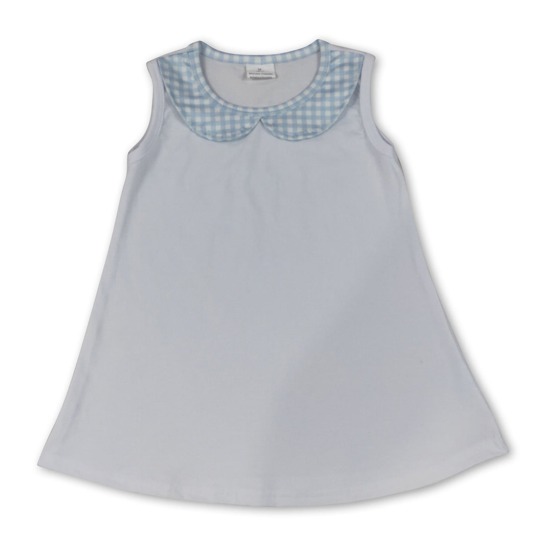 Light blue plaid sleeveless girls&