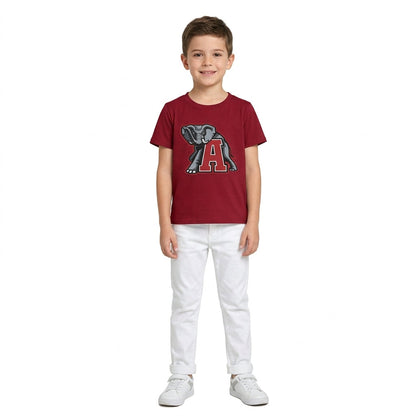Short sleeves elephant A kids boys team shirt