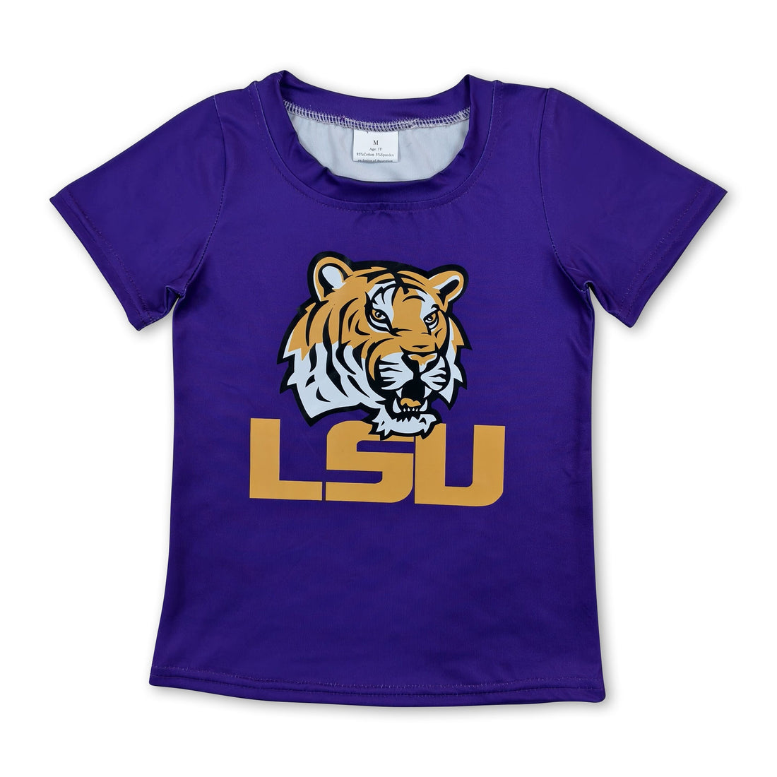 Short sleeves purple tiger kids boys team shirt