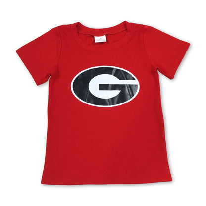 Short sleeves red G kids boys team shirt