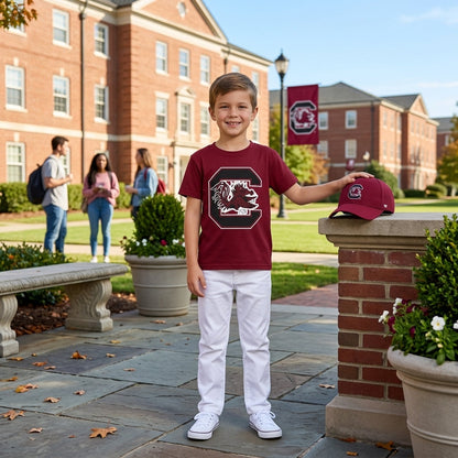 Short sleeves maroon kids boys summer team shirt