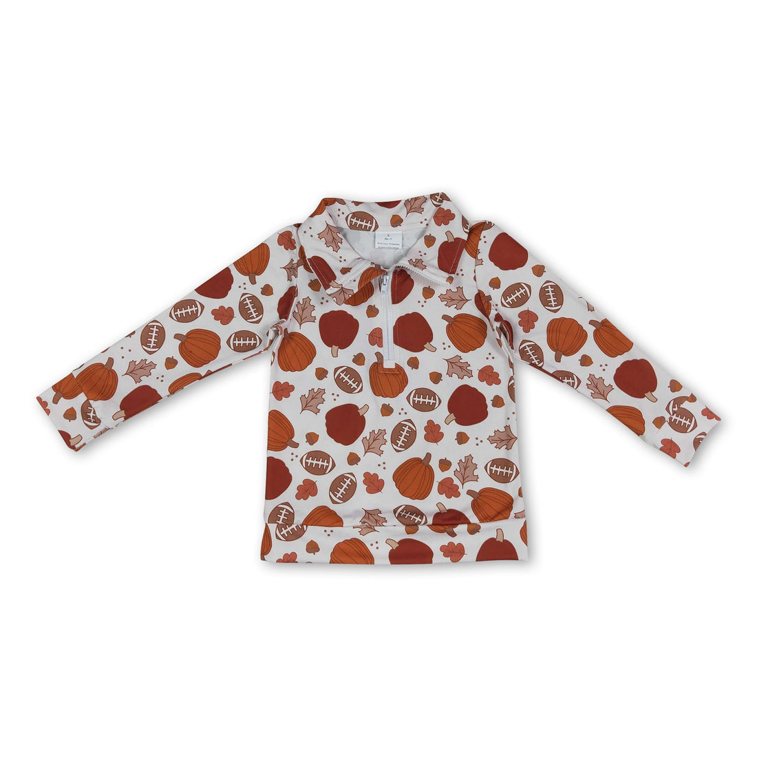 Long sleeves pumpkin leaves football boys fall pullover