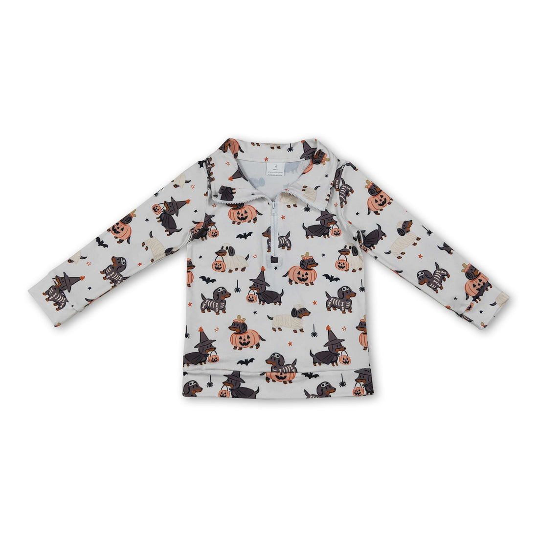 Pumpkin dogs kids boys zipper Halloween pullover