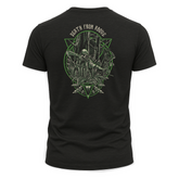 Back view of Bow Crew Apparel "Death From Above" T-shirt featuring a bold graphic design for bow hunting enthusiasts.