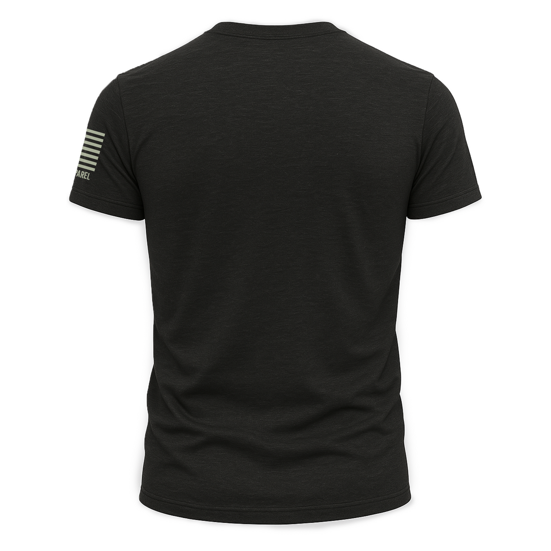 Back view of Bow Crew Apparel "Shoot More Suck Less" bow hunting lifestyle T-shirt featuring bold text design.
