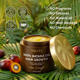Maree Pure Batana Hair Growth Paste in a jar, showing the natural, thick hair treatment product with a smooth, creamy texture.