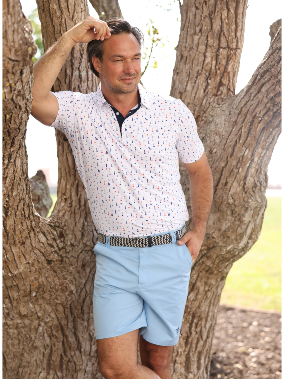 White Water Life Waterline braided belt with adjustable strap and nautical design, ideal for casual and outdoor wear.