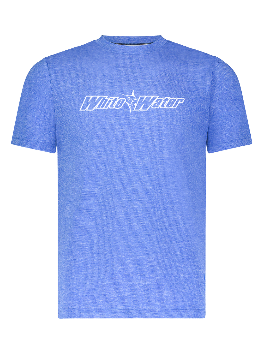 Royal blue White Water Life Bimini Primary Performance Tee with short sleeves, showcasing lightweight, breathable fabric and casual fit.