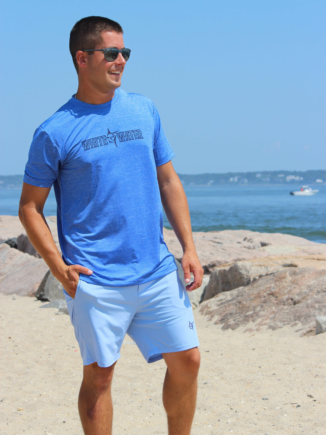 White Water Life Bimini Primary Performance Tee with short sleeves, featuring a stylish design and comfortable fit.