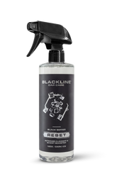 Blackline Car Care BLACKLINE® Reset interior cleaner and scent booster bottle for car cleaning and freshening.