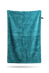 Blackline Car Care twisted-loop drying towel in aqua blue, soft and absorbent for safe vehicle drying.