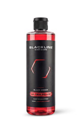 Blackline Car Care BLACKLINE® Ultra Foam car shampoo in a 16oz bottle with vibrant pink foam for effective cleaning.