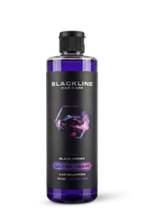 Blackline Car Care BLACKLINE® Ultra Foam car shampoo bottle with black and white label and 16oz size.