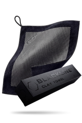 Blackline® synthetic clay towel for car detailing, soft and durable microfiber cloth used to remove contaminants from vehicle surfaces.