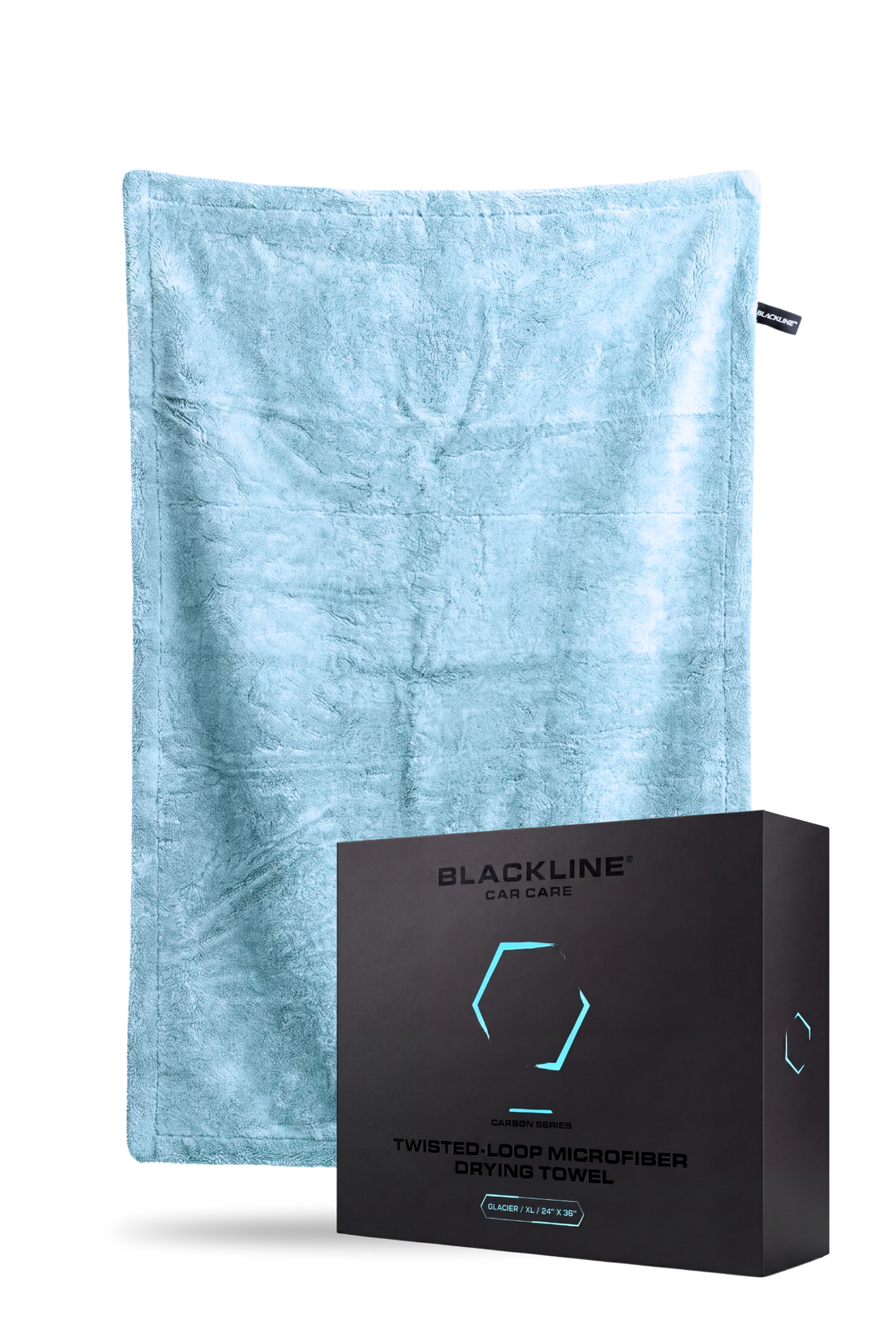 Blackline Car Care BLACKLINE® Twisted-Loop Drying Towel in glacier color, showing the textured, absorbent microfiber fabric.