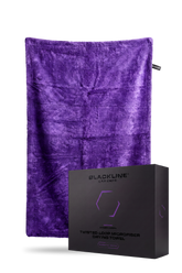 Blackline® Twisted-Loop Drying Towel for cars, black microfiber fabric, plush and absorbent, ideal for drying vehicles.