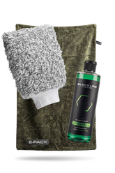 Blackline Car Care twisted-loop drying towels in a 2-pack bundle, navy blue microfiber drying towels for car drying and detailing