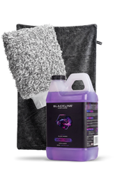 Blackline Car Care Blackline® Ultra Foam car shampoo with drying towels, shown as a 2-pack bundle for vehicle cleaning and detailing.