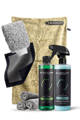 Blackline Car Care BLACKLINE® Twisted-Loop Drying Towels in a 4-pack, sandy color, featuring plush twisted-loop fabric for quick drying.