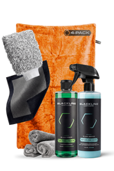 Four Blackline Car Care BLACKLINE® Twisted-Loop Drying Towels bundled in a Velocity pack for efficient vehicle drying.