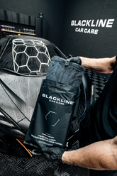 Blackline Car Care twisted-loop drying towel laid flat, showing its thick, absorbent microfiber material for gentle car drying.