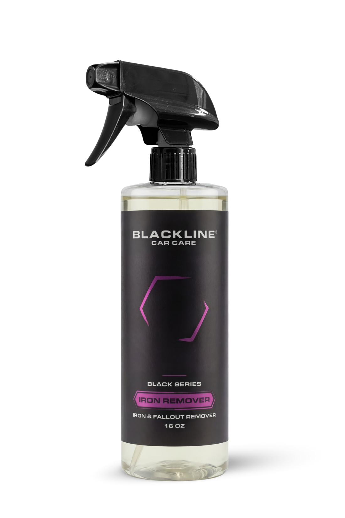 Blackline Car Care Blackline Iron Remover bottle, automotive iron remover for cleaning and decontaminating car paint surfaces.