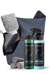 Blackline Car Care BLACKLINE® synthetic clay towel used for car detailing and paint surface cleaning in the kit.