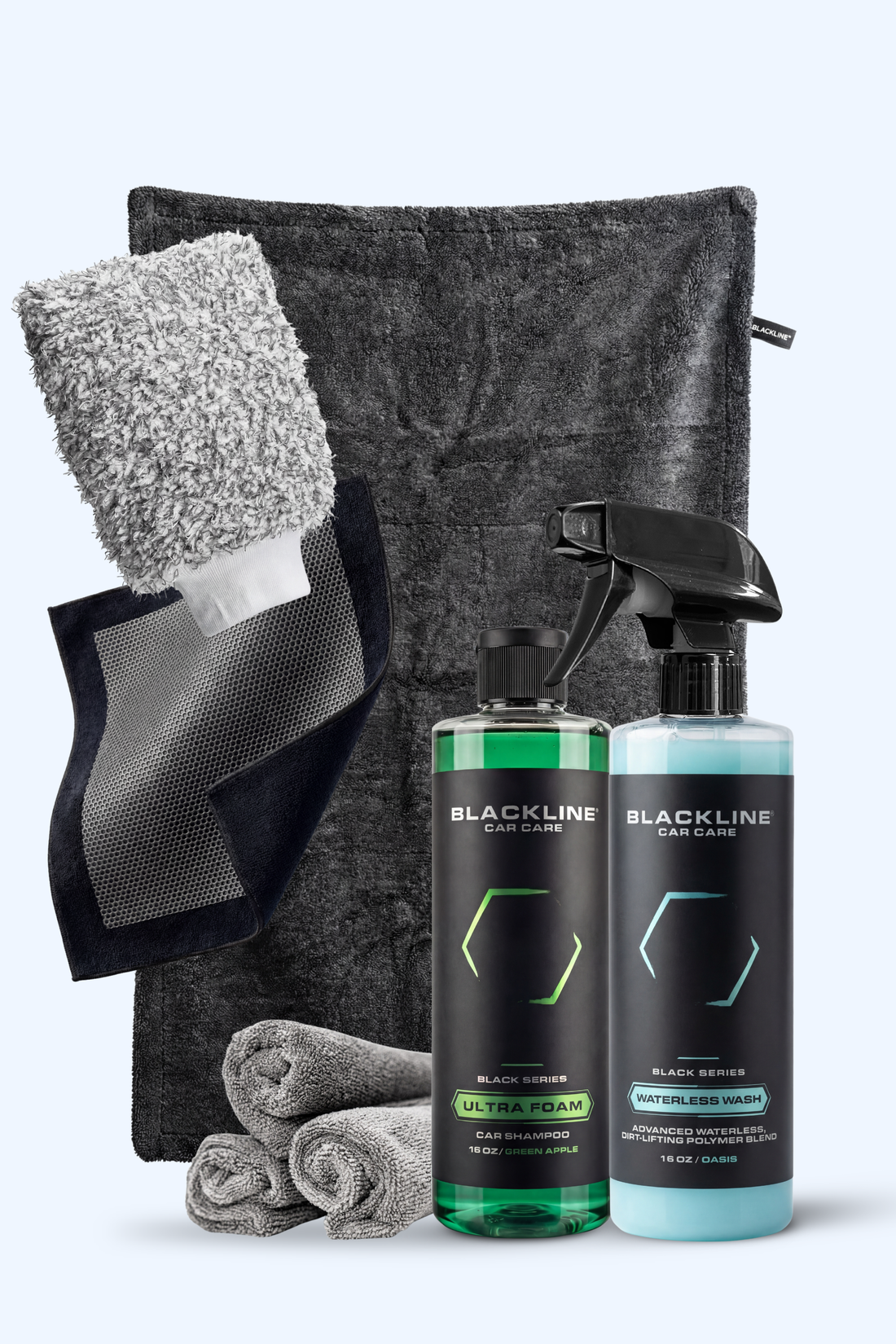 Blackline Synthetic Clay Towel from Blackline Car Care, showing its soft, durable surface designed for automotive paint cleaning.