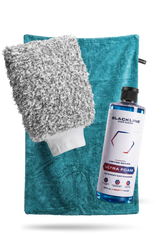 Blackline Car Care BLACKLINE® ULTRA FOAM car shampoo in 16oz bottle with complete cleaning system, featuring Liberty Razz color design.