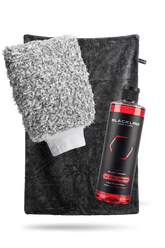 Blackline Car Care BLACKLINE® ULTRA FOAM car shampoo in 16oz bottle, featuring a cotton candy-colored label and complete cleaning system.