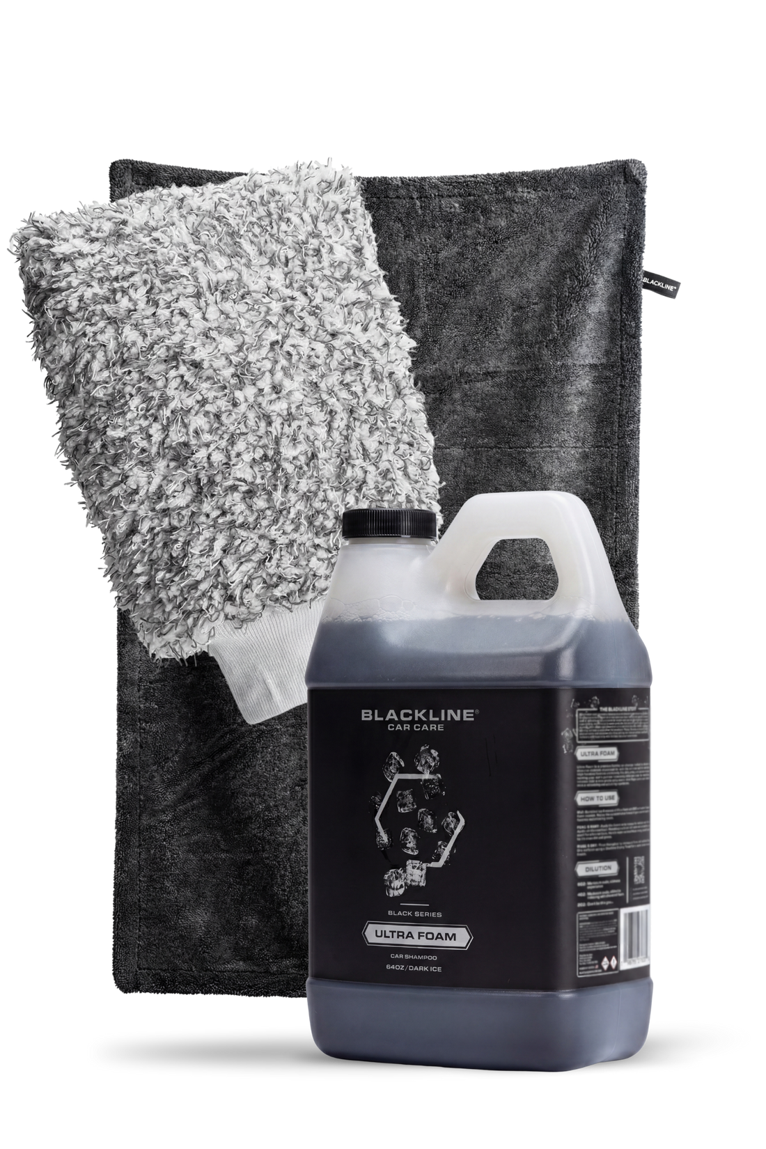 Blackline Car Care BLACKLINE® Ultra Foam car shampoo in a 16oz green apple spray bottle, ready for cleaning and detailing.