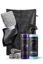 Blackline Car Care BLACKLINE® Ultra Foam car shampoo in a 16oz bottle, showing rich foam and sleek packaging for effective vehicle cleaning.