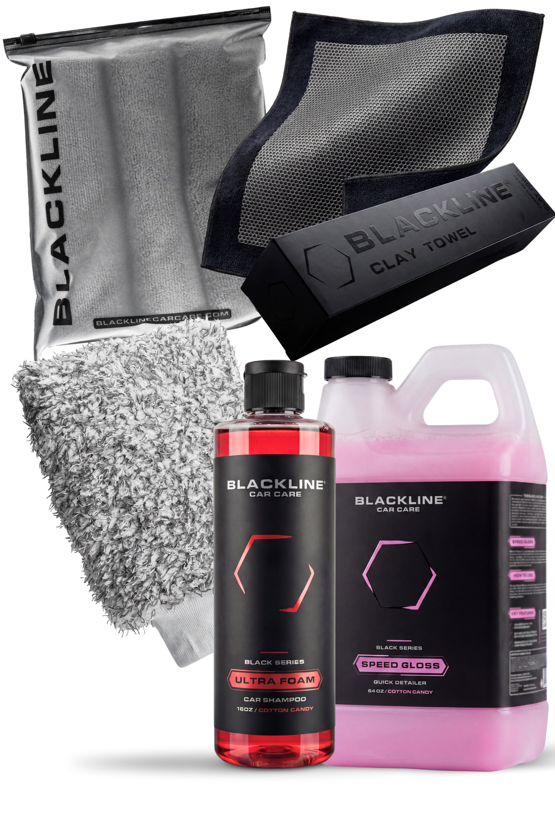 Blackline Car Care BLACKLINE® SPEED GLOSS Quick Detailer bottle with glossy label on a white background