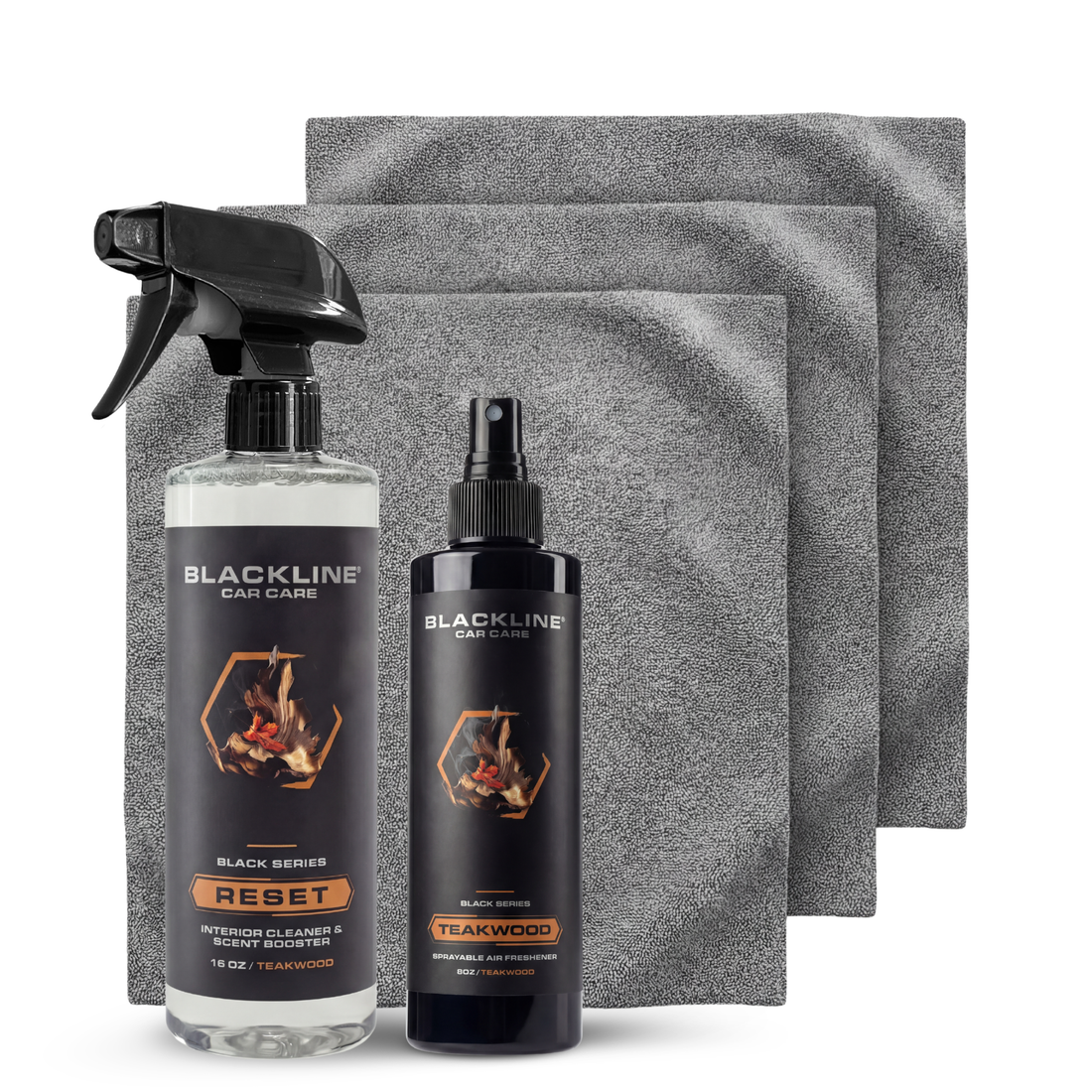 Blackline Car Care BLACKLINE 8oz Teakwood Car Air Freshener, complete system with spray bottle and diffuser for fresh vehicle scent