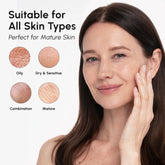 Maree Face and Body Serum for dark spots, showing a sleek bottle with the serum and a close-up of smooth skin.