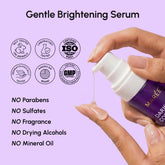 Maree Face & Body Serum for dark spots, showing a clear glass bottle with dropper and the serum inside.