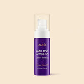 Maree Face & Body Serum for Dark Spots showing the bottle with serum and applicator on a clean surface.