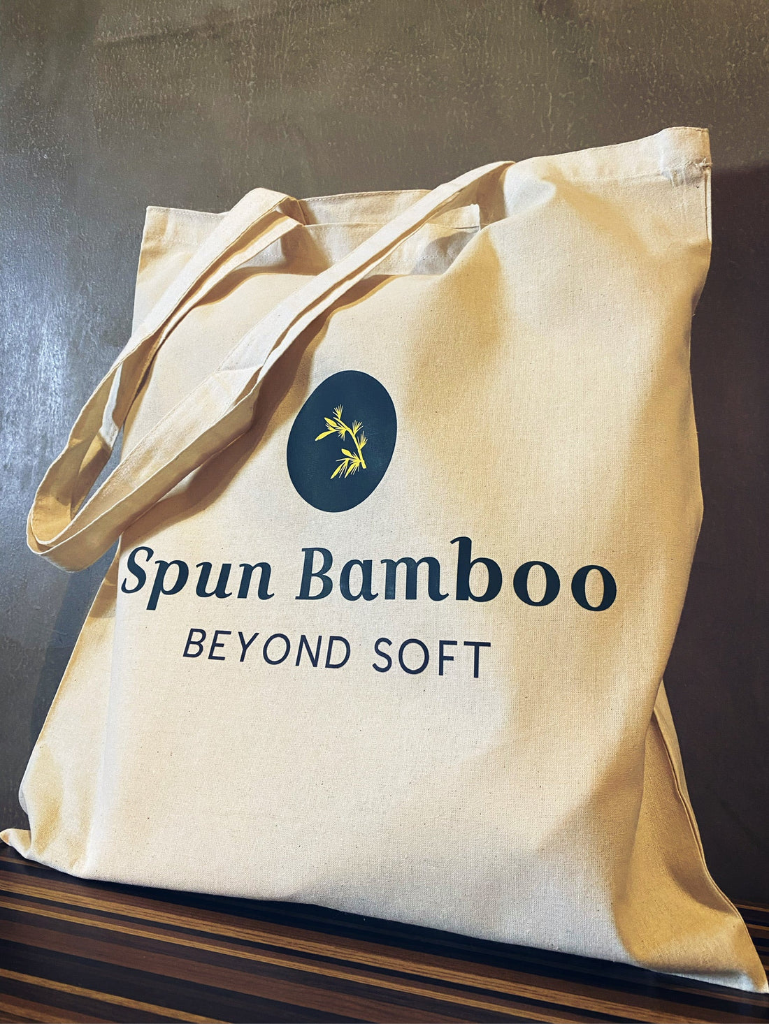 Spun Bamboo tote bag made of eco-friendly spun bamboo material, designed for carrying bread and bakery items.