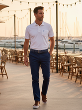 White Water Life Charleston Polo in various colors, close-up of the fabric and collar detail, casual men&