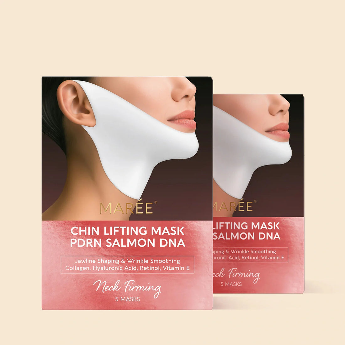 Maree PDRN V-line Lifting Mask with salmon DNA, showing the mask&