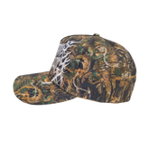 Camo Mayhem Hat by Any Means Necessary Clothing featuring a stylish camouflage design and adjustable strap.