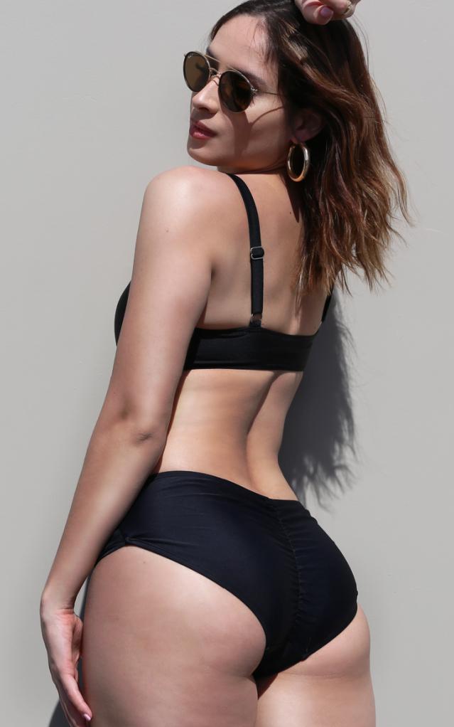 Forever Young Swimwear Capri Side Loop Double Rise Bikini Bottom, vibrant swimwear with stylish side loops and double-rise design.