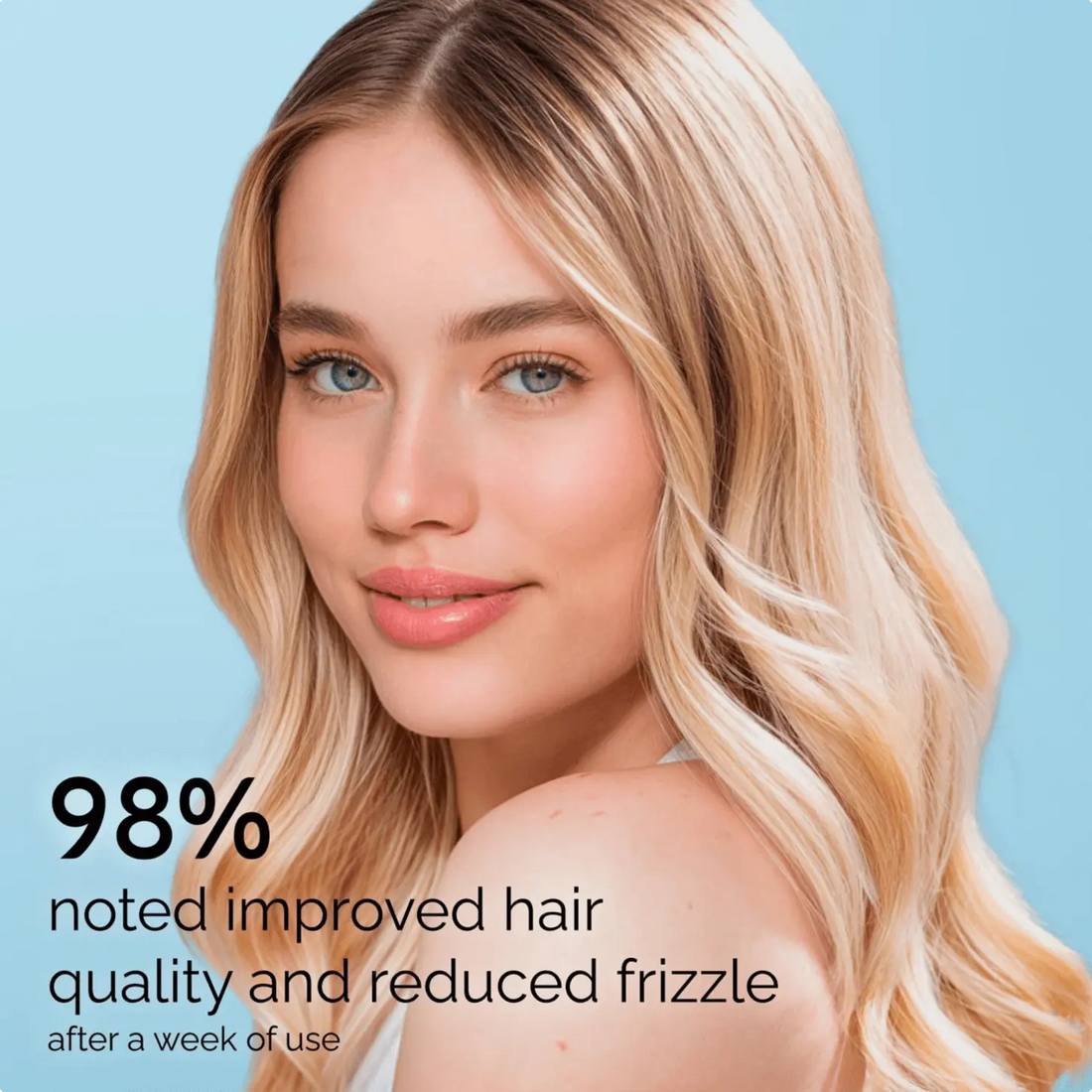 Maree Keratin Hair Treatment capsules showing glossy, smooth hair and highlighting the benefits of the hair repair formula.