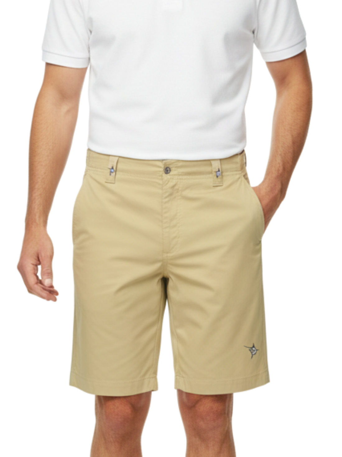 Khaki Captain Shorts by White Water Life featuring a relaxed fit and casual style, perfect for outdoor activities.