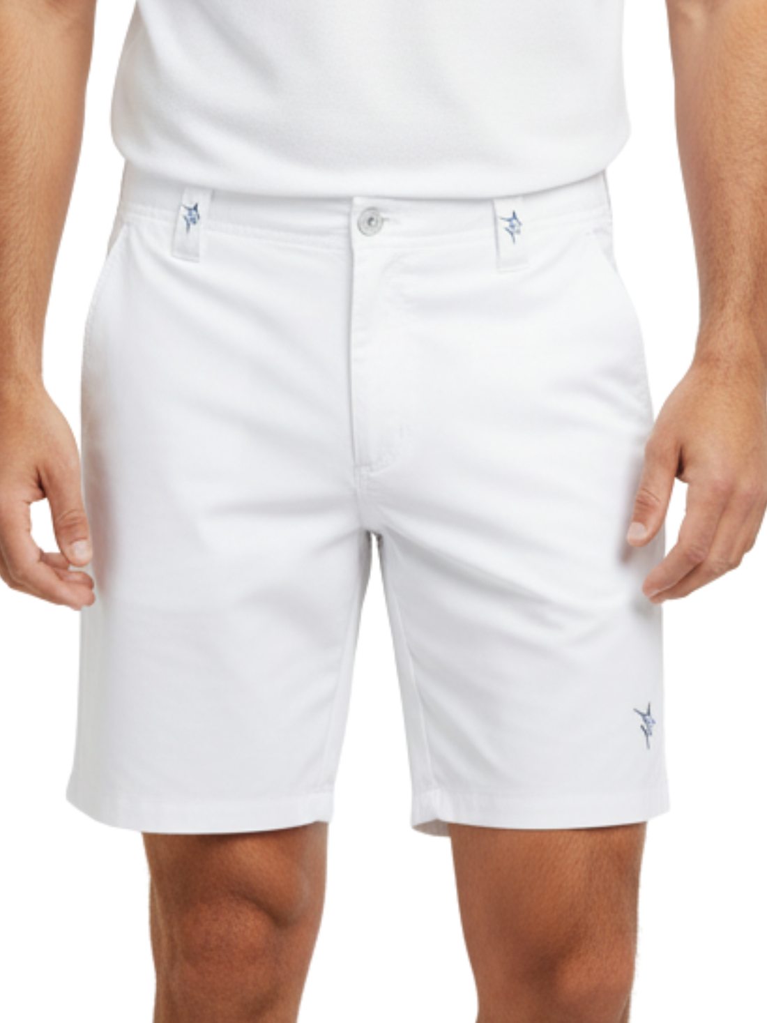 White Water Life Captain Shorts displayed on a model, featuring a comfortable fit and casual style for outdoor activities.