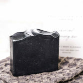 Handmade charcoal bar soap by Pretty Farm Girl, featuring tallow and goat milk for deep cleansing and gentle skincare.