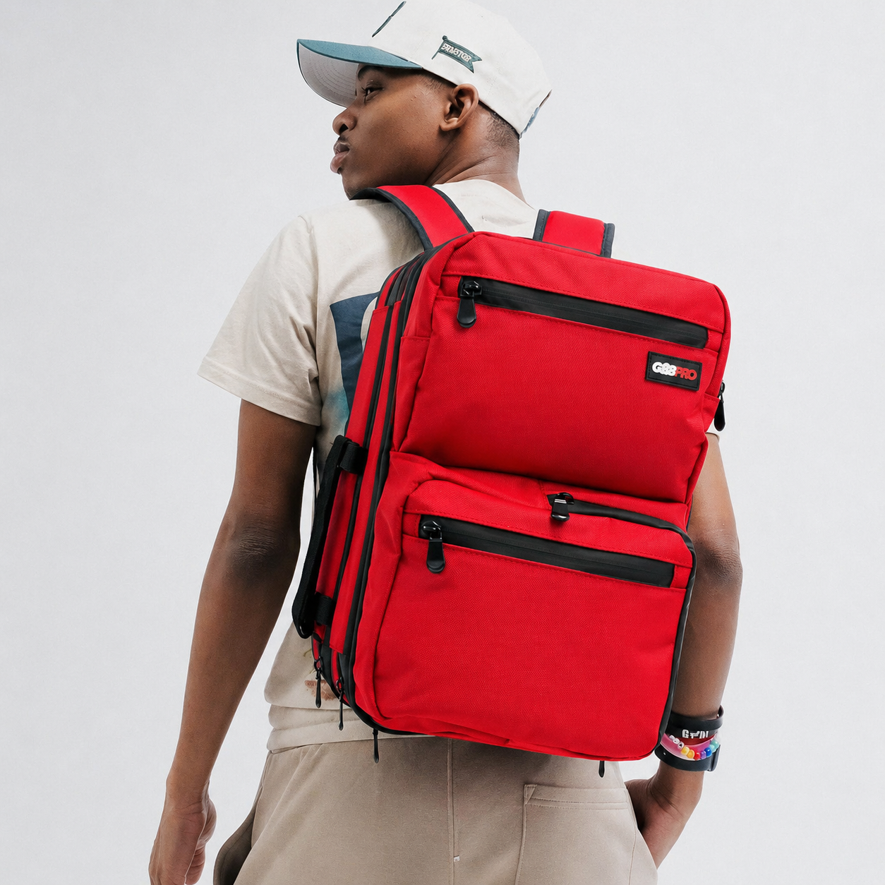 Mid Size Mobile Workstation Backpack with Extending Tray System – Fire Red