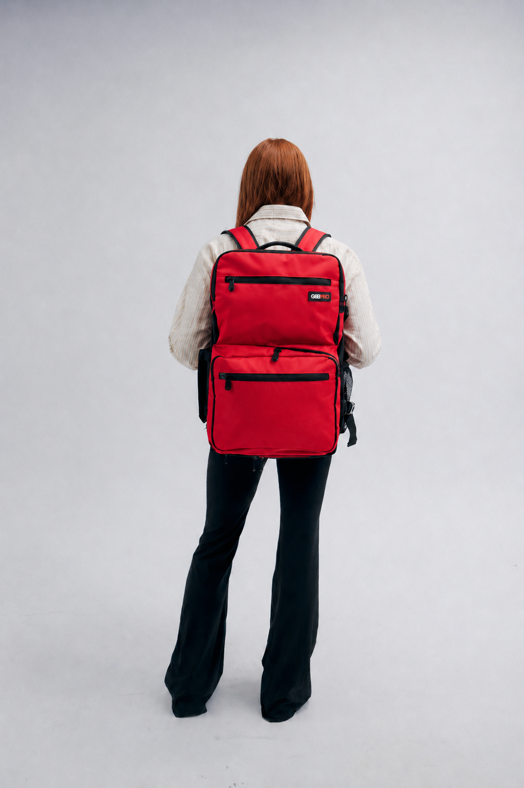 Full Size Mobile Workstation Backpack with Extending Tray System – Fire Red