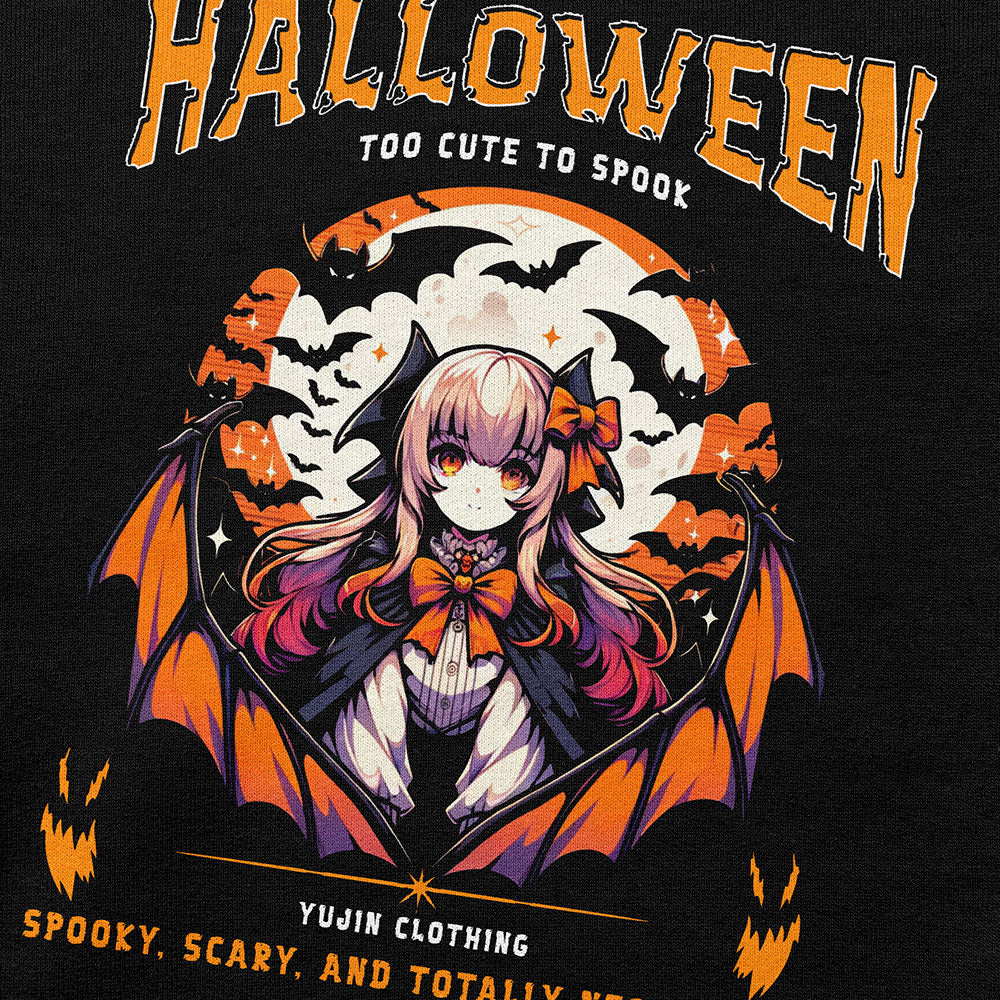 Yūjin Clothing Halloween sweatshirt with autumn-inspired design, cozy fabric, perfect for seasonal festivities and casual wear.